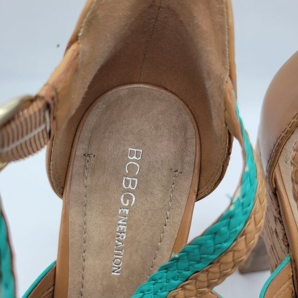 BCBGeneration PL-Sanfordx Lt TAN/Aqua Vitello Size 9m Heel - Picture 4 of 11
